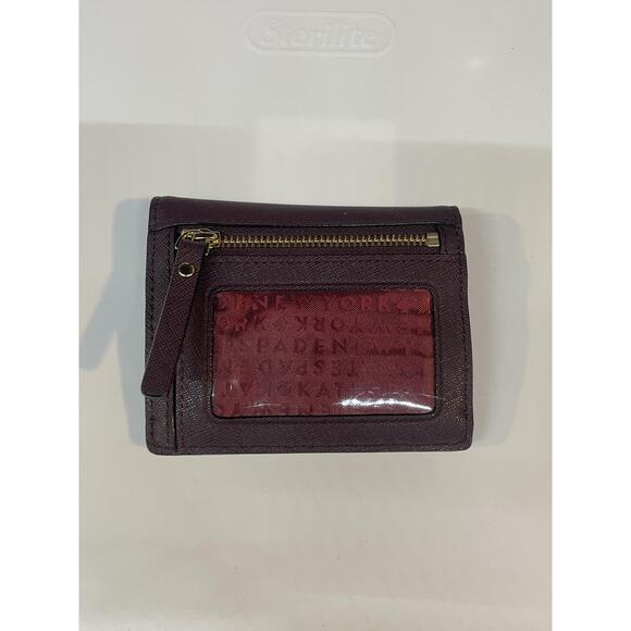 Kate Spade Wallet Womens Purple Saffiano Leather Small Bifold ID Window Zip Coin - Picture 2 of 9